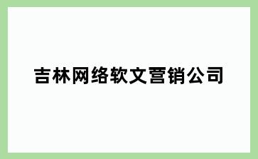 吉林网络软文营销公司