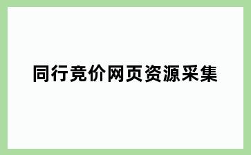 同行竞价网页资源采集