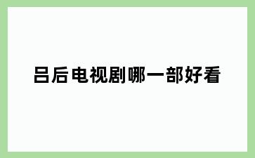 吕后电视剧哪一部好看