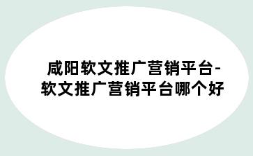 咸阳软文推广营销平台-软文推广营销平台哪个好