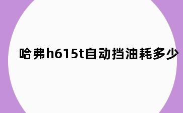 哈弗h615t自动挡油耗多少