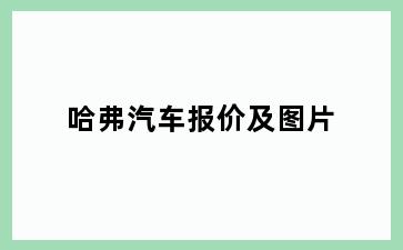 哈弗汽车报价及图片