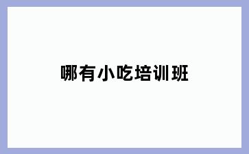 哪有小吃培训班