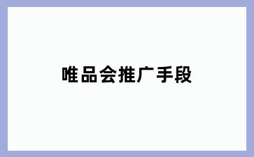 唯品会推广手段