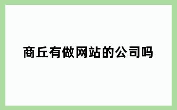 商丘有做网站的公司吗