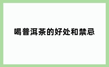 喝普洱茶的好处和禁忌