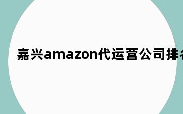 嘉兴amazon代运营公司排名
