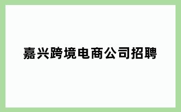 嘉兴跨境电商公司招聘