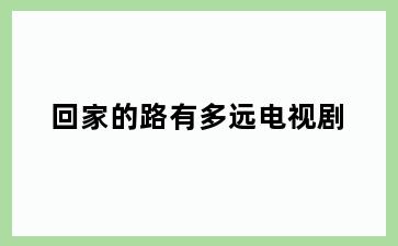 回家的路有多远电视剧