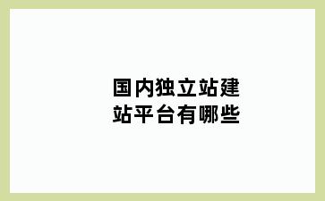 国内独立站建站平台有哪些