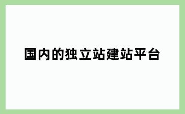 国内的独立站建站平台