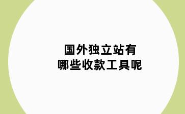 国外独立站有哪些收款工具呢