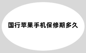 国行苹果手机保修期多久