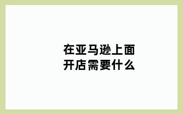 在亚马逊上面开店需要什么