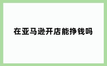 在亚马逊开店能挣钱吗