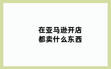 在亚马逊开店都卖什么东西