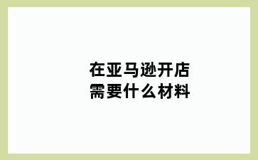 在亚马逊开店需要什么材料