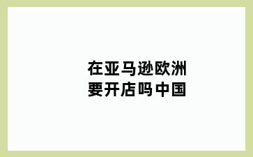 在亚马逊欧洲要开店吗中国