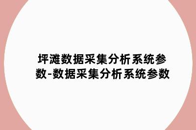 坪滩数据采集分析系统参数-数据采集分析系统参数