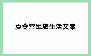 夏令营军旅生活文案