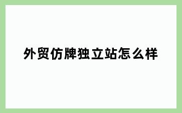 外贸仿牌独立站怎么样
