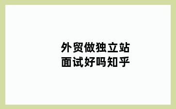 外贸做独立站面试好吗知乎