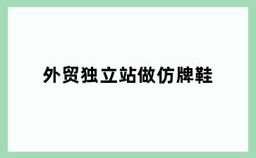外贸独立站做仿牌鞋