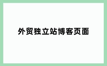 外贸独立站博客页面