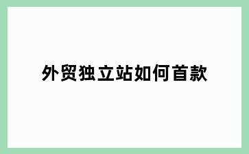 外贸独立站如何首款