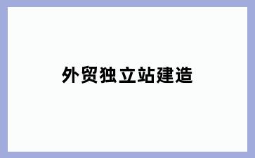 外贸独立站建造