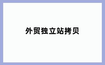 外贸独立站拷贝