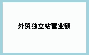 外贸独立站营业额