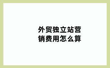 外贸独立站营销费用怎么算