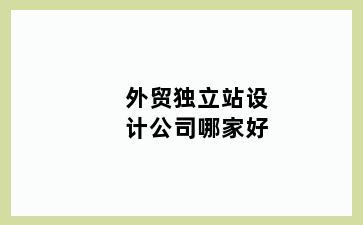 外贸独立站设计公司哪家好