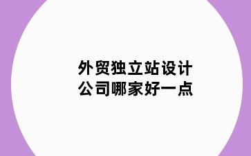 外贸独立站设计公司哪家好一点