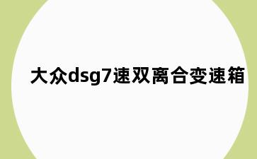 大众dsg7速双离合变速箱