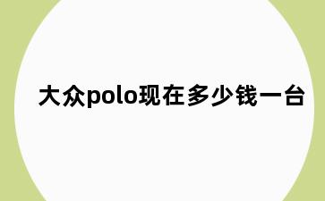 大众polo现在多少钱一台