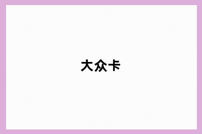 大众卡