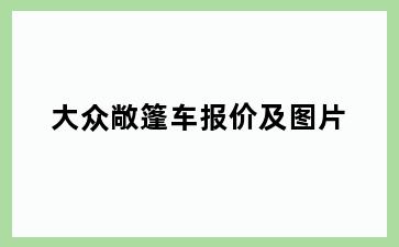 大众敞篷车报价及图片