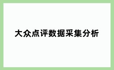 大众点评数据采集分析