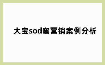 大宝sod蜜营销案例分析