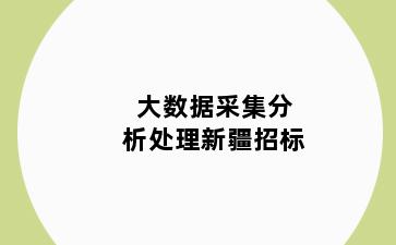 大数据采集分析处理新疆招标