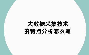 大数据采集技术的特点分析怎么写