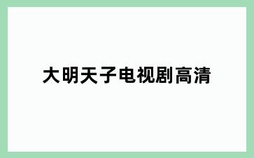 大明天子电视剧高清