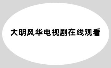 大明风华电视剧在线观看