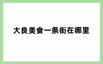 大良美食一条街在哪里