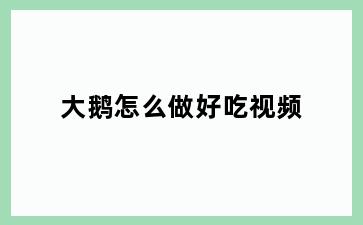 大鹅怎么做好吃视频