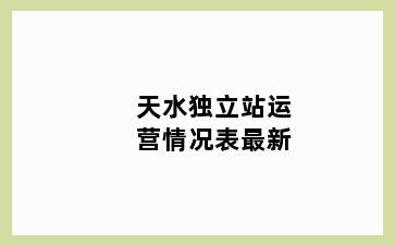 天水独立站运营情况表最新