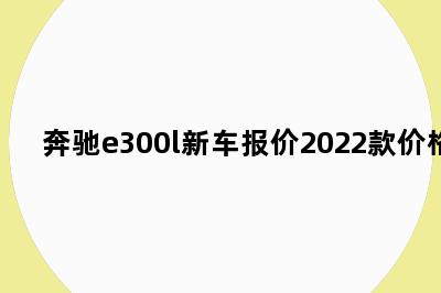 奔驰e300l新车报价2022款价格