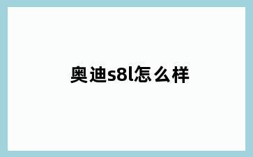 奥迪s8l怎么样
